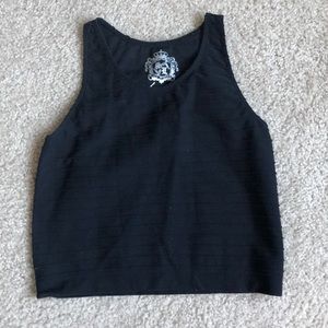 Cotton rubber cropped tank top